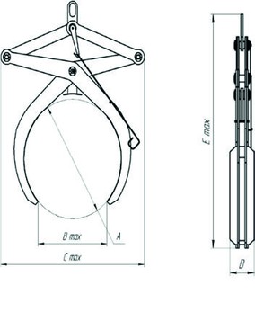 2 ZSK 9 rolled steel lifting tongs